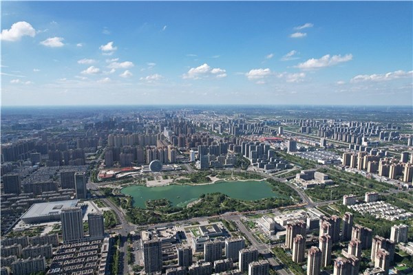 航拍亳州市城区一角